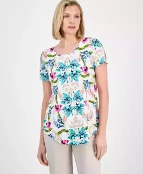 Петит топ с коротким рукавом Bali Escape JM Collection, желтый