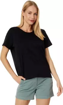 Petite Pima с круглым вырезом и короткими рукавами L.L.Bean, черный