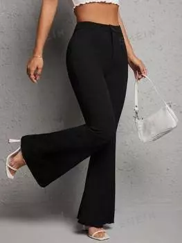PETITE Широкие брюки с завышенной талией, черные Shein, черный