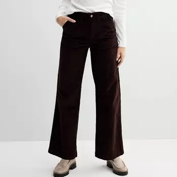 Petite Sonoma Goods For Life Вельветовые широкие брюки, цвет Plum Lark