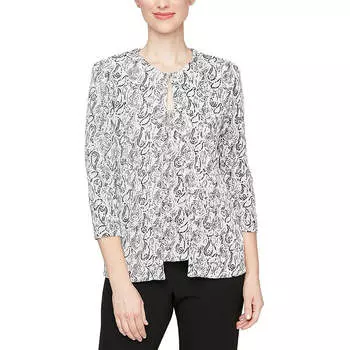 Petites Женский блестящий топ из 2 предметов Alex Evenings, цвет dove