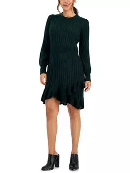 Petites Женское вязаное платье-свитер с оборками Taylor, цвет hunter