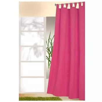 Петлевая гардина heimtexland с лентой с рюшами, непрозрачная гардина, декоративная гардина, однотонная, тип 117, фуксия, высота 245 см x ширина 140 см