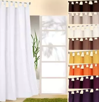 Петлевая гардина heimtexland с лентой с рюшами, непрозрачная гардина, декоративная гардина, однотонная, тип 117, белая, высота 245 см x ширина 140 см, белый