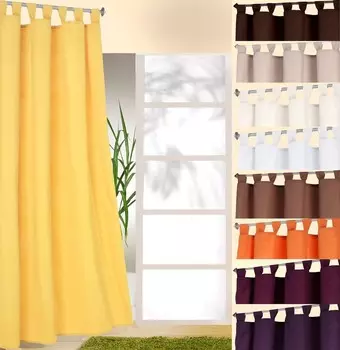 Петлевая гардина heimtexland с лентой с рюшами, непрозрачная гардина, декоративная гардина, однотонная, тип 117, желтая, высота 245 см x ширина 140 см, желтый