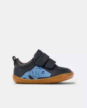 Peu Cami Twins детские кожаные кроссовки с клейкой застежкой Camper, синий