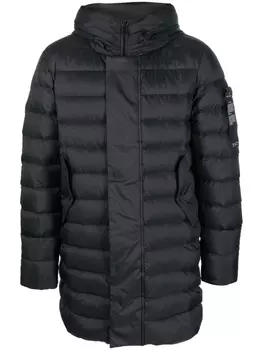 Peuterey пуховик с нашивкой-логотипом, черный