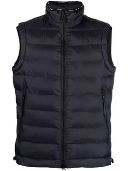 Peuterey стеганый жилет с высоким воротником, синий