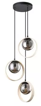 PEYTON подвесной светильник металл/дерево бук стекло тонированное E14 3 X макс. 15 Вт Д: 35 см В: 120 см с регулируемой яркостью Rabalux