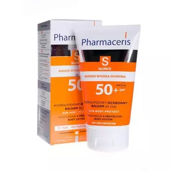 Pharmaceris, S, гидролипидный защитный лосьон для тела Sun Protect, SPF50+, 150 мл