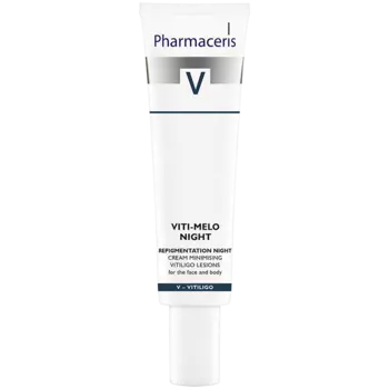 Pharmaceris V Viti-Melo Night ночной крем от репигментации, уменьшающий площадь пятен витилиго для лица и тела, 40 мл