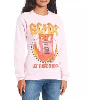 Philcos ACDC Rock 1981 Толстовка с круглым вырезом и рисунком, розовый