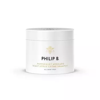 Philip B. Скраб для кожи головы с авокадо и мятой, 8 жидких унций - шампунь Crёme + скраб для кожи головы с морской солью, гамамелисом и алоэ для всех типов волос