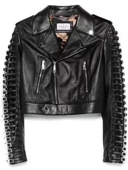 Philipp Plein байкерская куртка с кристаллами, черный