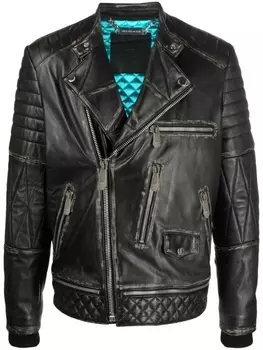 Philipp Plein байкерская куртка с логотипом, черный