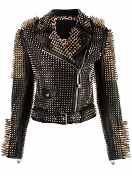 Philipp Plein байкерская куртка с заклепками, черный