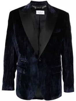 Philipp Plein бархатный пиджак, синий