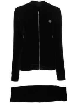 Philipp Plein бархатный спортивный костюм Teddy Bear, черный