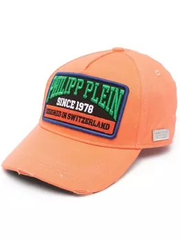 Philipp Plein бейсболка с нашивкой-логотипом, оранжевый
