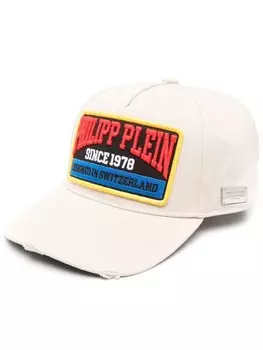 Philipp Plein бейсболка с нашивкой-логотипом, серый