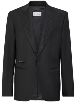 Philipp Plein блейзер с монограммным узором, черный