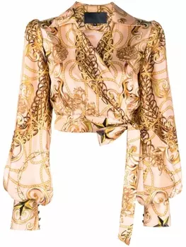 Philipp Plein блузка с запахом, нейтральный цвет