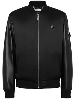 Philipp Plein бомбер с декором Skull, черный