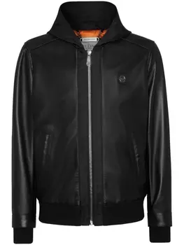 Philipp Plein бомбер с капюшоном, черный