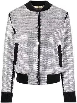 Philipp Plein бомбер с кристаллами, черный