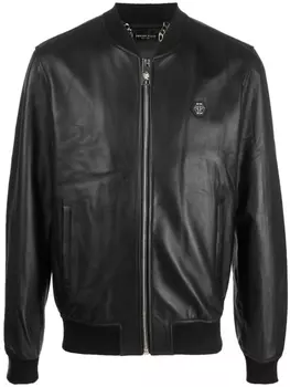 Philipp Plein бомбер с нашивкой-логотипом, черный