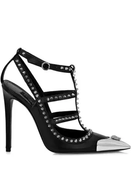 Philipp Plein босоножки с заклепками, черный