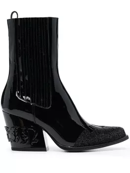 Philipp Plein ботильоны с кристаллами, черный