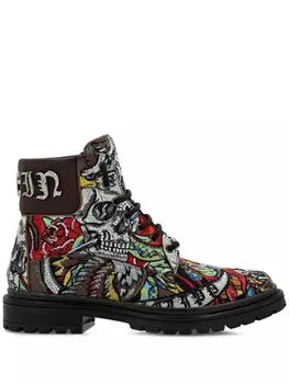 Philipp Plein ботинки Mid Tattoo, коричневый