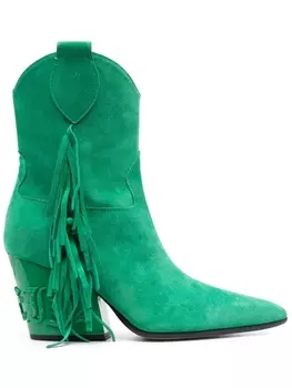Philipp Plein ботинки с бахромой, зеленый