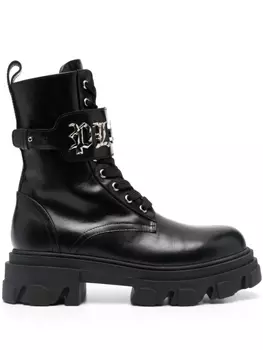 Philipp Plein ботинки в стиле милитари с логотипом, черный