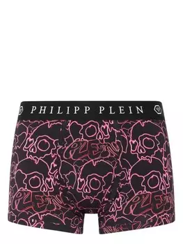 Philipp Plein боксеры с логотипом и принтом Skull, черный