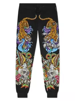 Philipp Plein брюки Tattoo с логотипом, черный