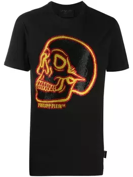 Philipp Plein декорированная футболка, черный