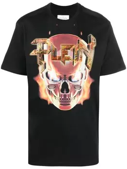 Philipp Plein декорированная футболка Chrome, черный