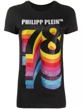 Philipp Plein декорированная футболка с принтом 78, черный