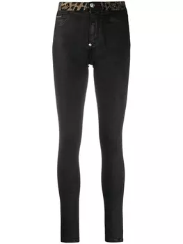 Philipp Plein декорированные джинсы скинни, черный