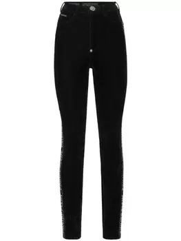 Philipp Plein декорированные джинсы скинни, черный