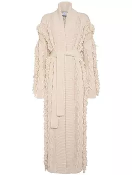 Philipp Plein длинный кардиган с черепом, нейтральный цвет