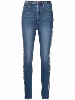 Philipp Plein джеггинсы с кристаллами, синий