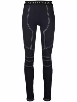 Philipp Plein джеггинсы Super с завышенной талией, синий