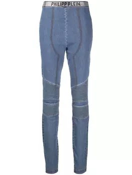 Philipp Plein джегинсы с логотипом, синий