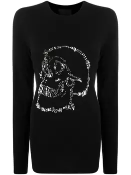 Philipp Plein джемпер с декором Skull, черный