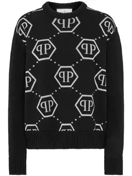 Philipp Plein джемпер с логотипом, черный