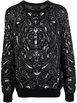 Philipp Plein джемпер с принтом пейсли, черный