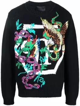 Philipp Plein джемпер с узором, черный